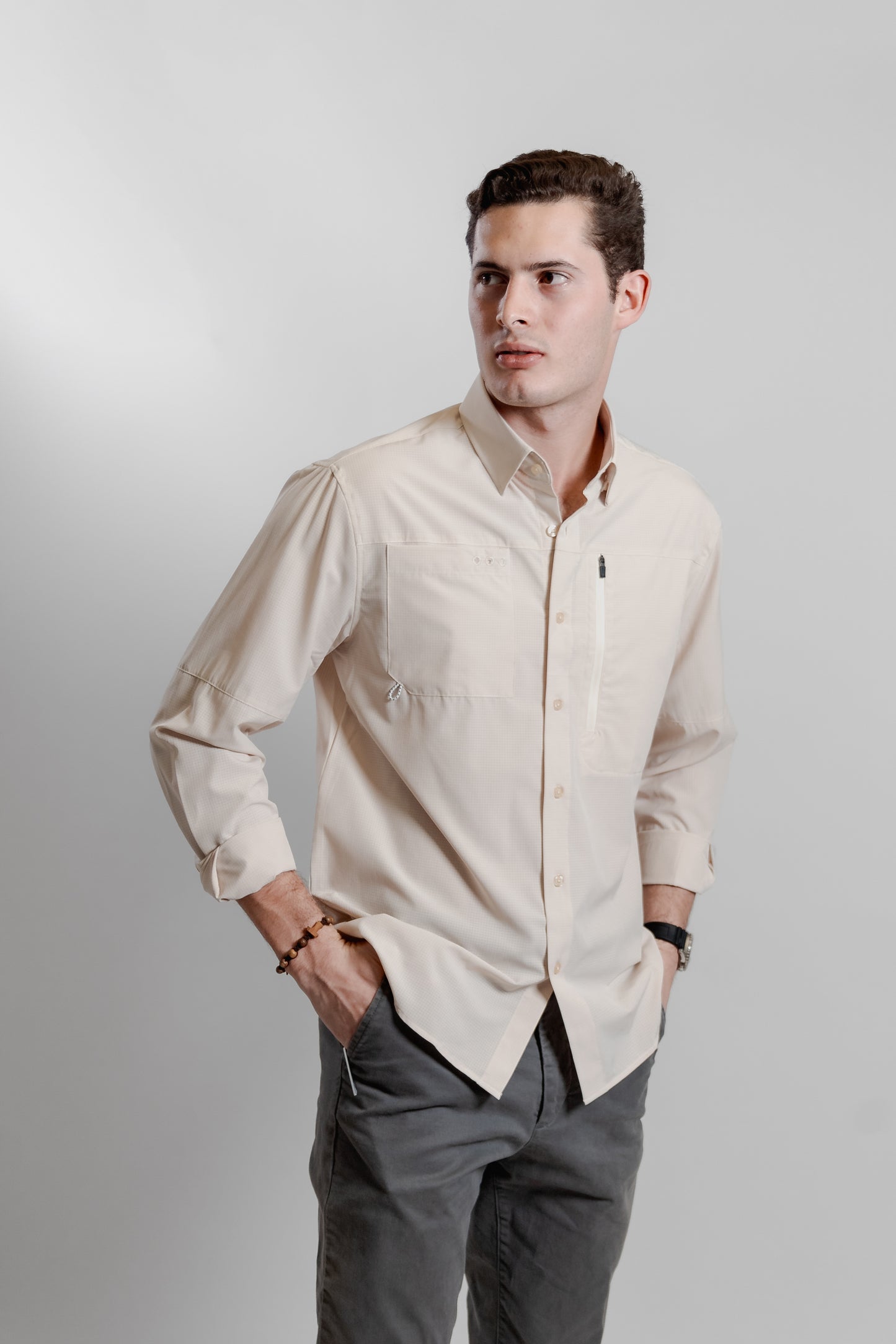 Camisa Pescador Regular Fit Manga Larga