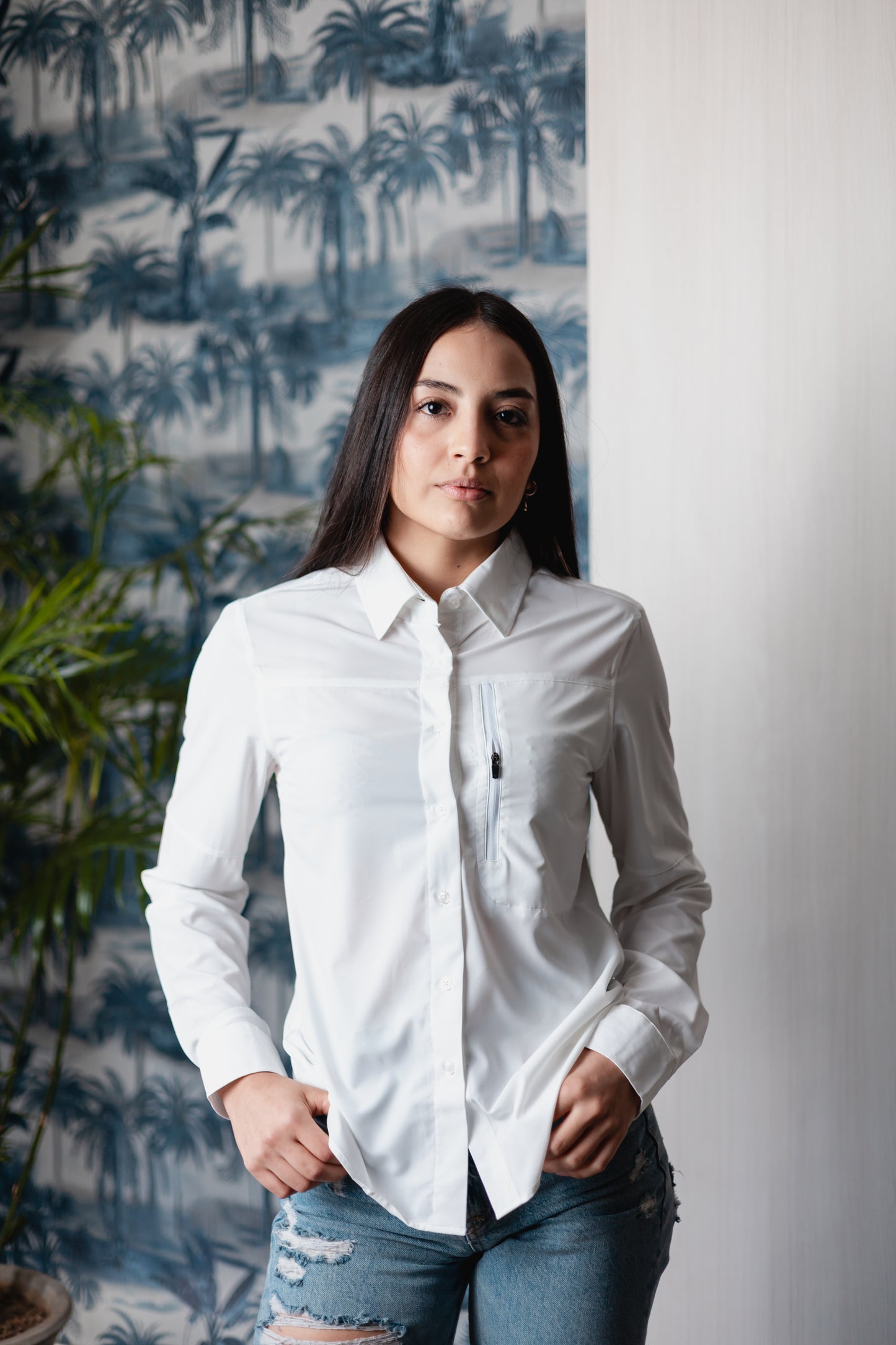 Camisa Pescador Para Mujer Manga Larga